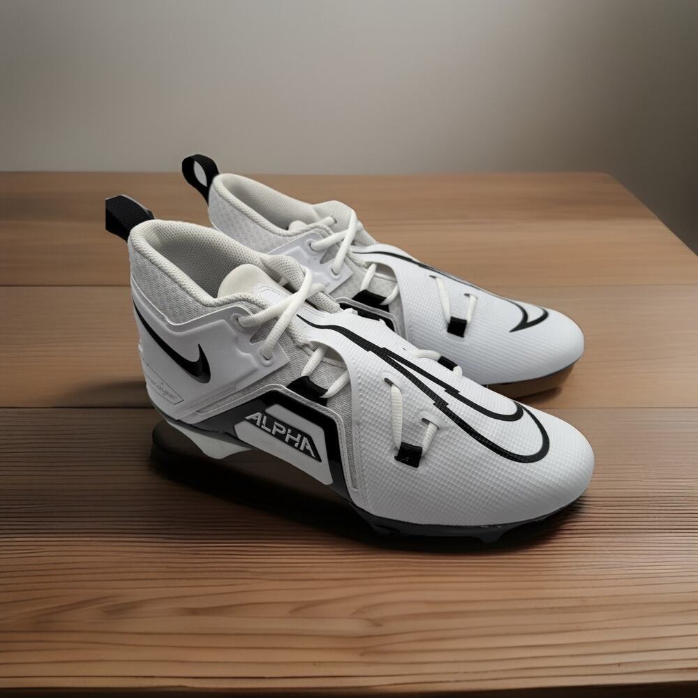 NEW Nike Alpha Menace Pro 3 Mens‎ Football Cleats Sz 12 Panda White CT6649-100